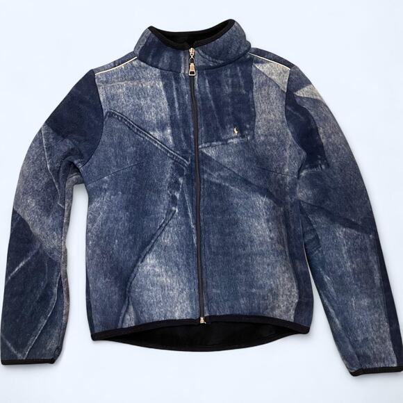 Vintage Polo Sport Fleece Jacket Blue Zip Up 90s Y2K Size M - Picture 3 of 7